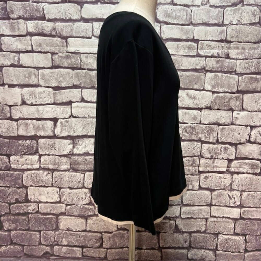 Chico's Black & White 3/4 Sleeve Blouse Size XL - Picture 8 of 9